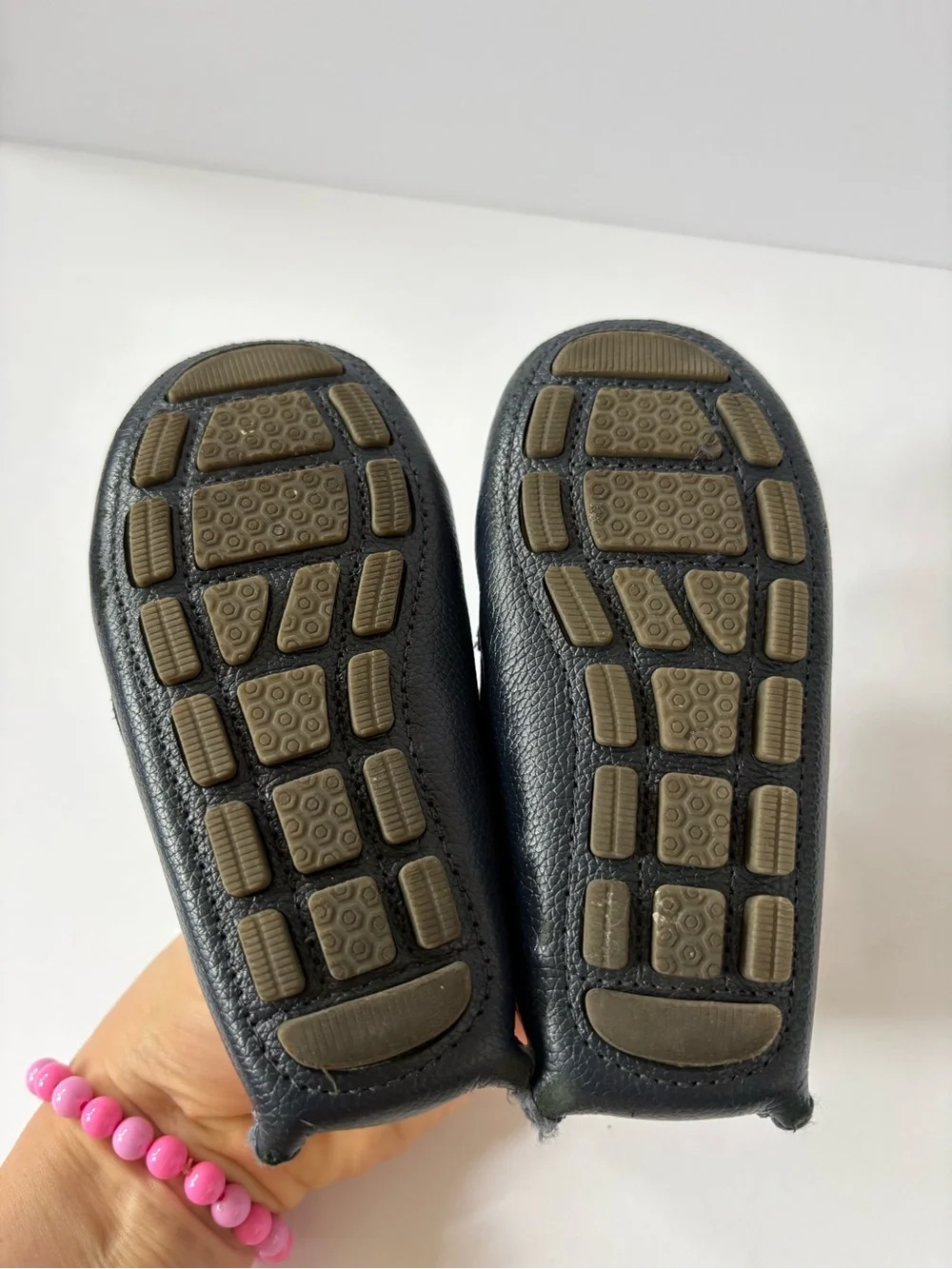 Janie And Jack Leather Dark Blue Driver Moccasins Shoes Preppy Occasion 7 Soft